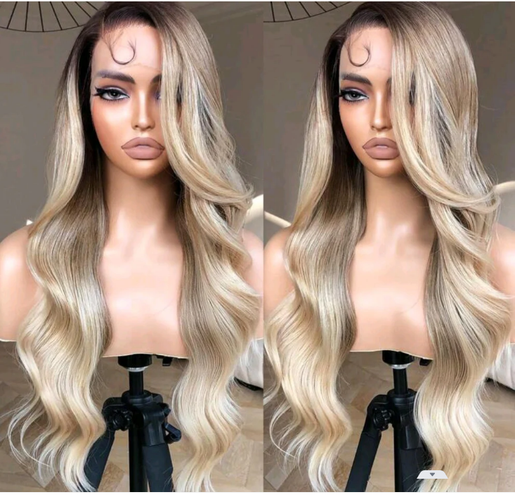 Ombre Blonde Body Wave Wig (Human Blend)