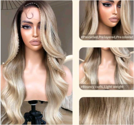 Ombre Blonde Body Wave Wig (Human Blend)