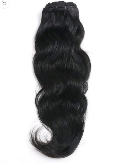 Black Wave Human Hair Clip-Ins (Set)